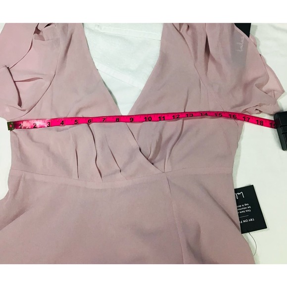 Lulu’s M mauve purple vneck split flutter sleeve A-line maxi dress NWT - Picture 6 of 8